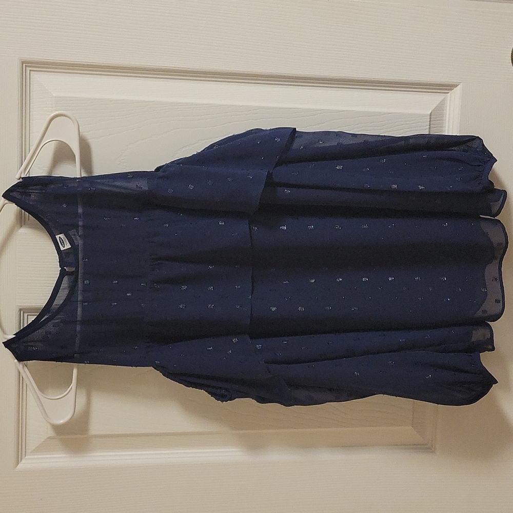 Navy Blue cold shoulder blouse